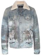 Amiri Wolf-print Denim Jacket - Blue