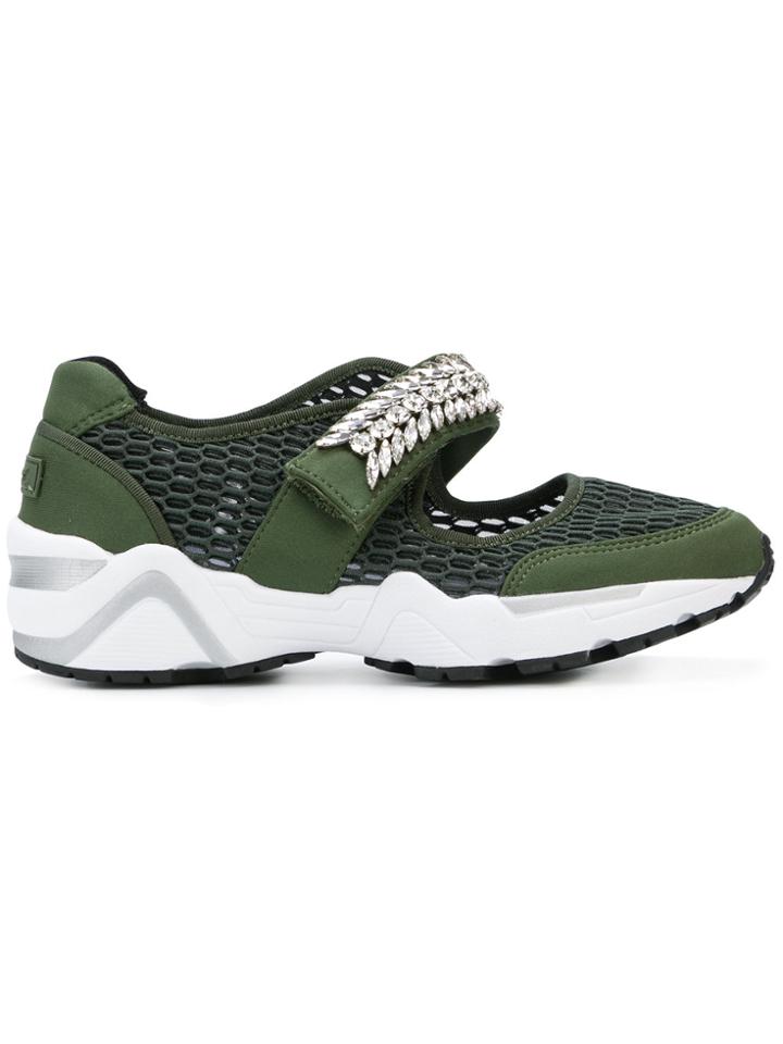 Suecomma Bonnie Embellished Strapped Sneakers - Green