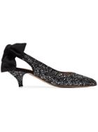 Ganni Silver Salme 50 Ribbon Tie Pumps