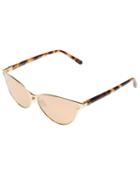 Linda Farrow Contrast Leopard Print Sunglasses
