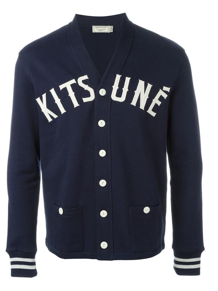 Maison Kitsuné Embroidered Logo Cardigan