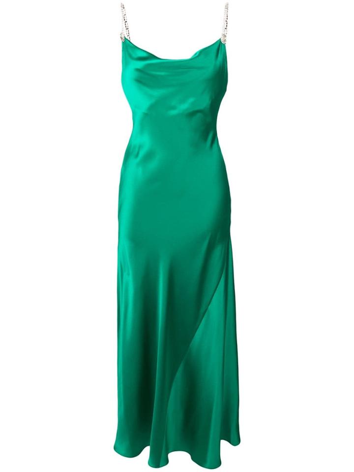 Alessandra Rich Embellished Strap Dress - Green