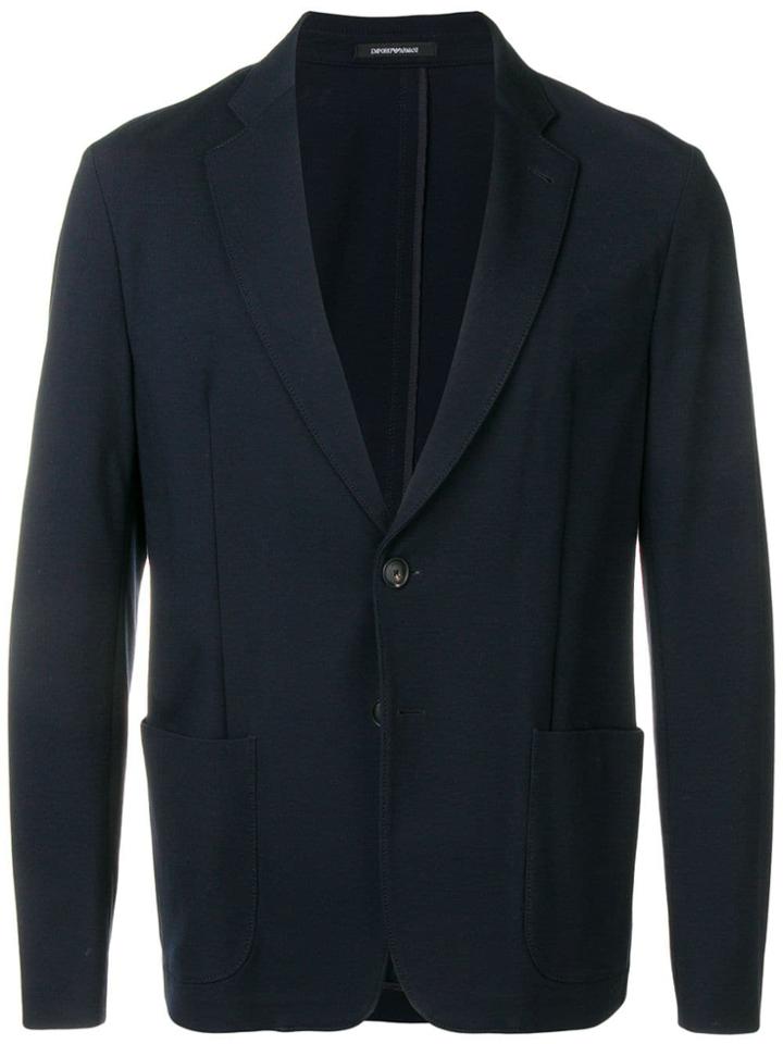 Emporio Armani Classic Single-breasted Blazer - Blue
