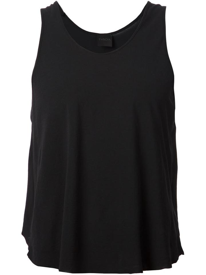 Tvscia Raw Seam Flared Tank Top