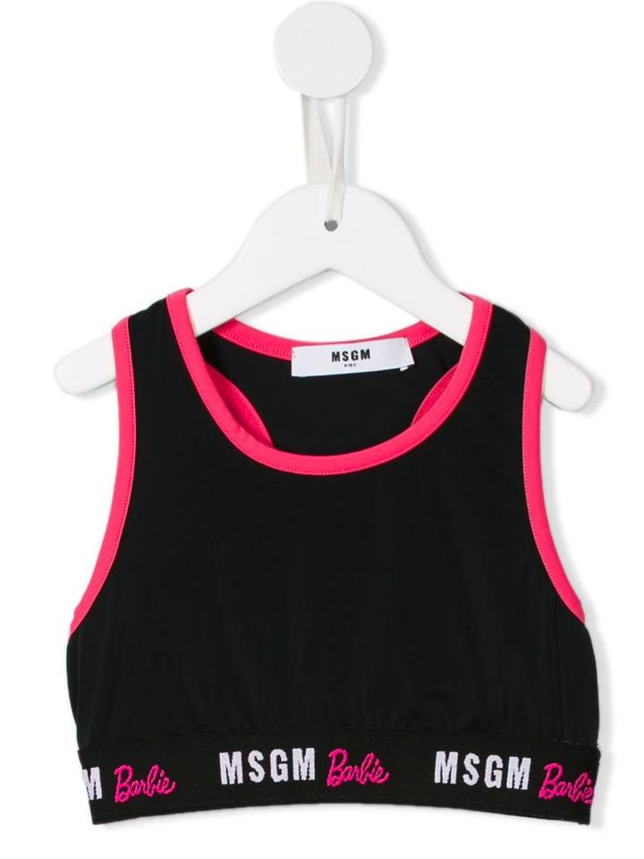 Msgm Kids Msgm X Barbie Tank Top, Girl's, Size: 10 Yrs, Black