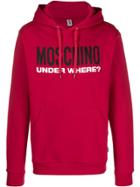 Moschino Logo Print Hoodie - Red