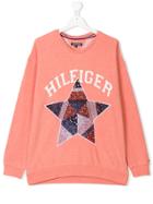 Tommy Hilfiger Junior Teen Star Appliqué Sweatshirt - Pink & Purple