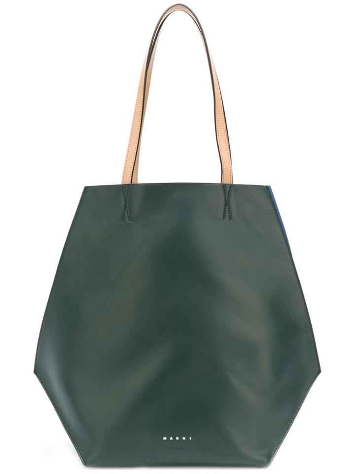 Marni Colour Block Shopper Tote - Green