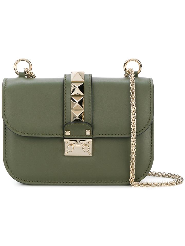 Valentino Rockstud Lock Cross-body Bag - Green