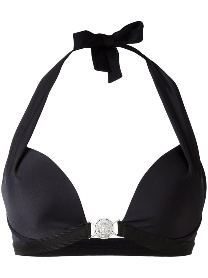 Versace Push Up Halter Bikini, Women's, Size: 3, Black, Polyamide/spandex/elastane