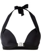 Versace Push Up Halter Bikini, Women's, Size: 3, Black, Polyamide/spandex/elastane