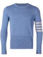 Thom Browne 4-bar Milano Stitch Merino Pullover - Blue