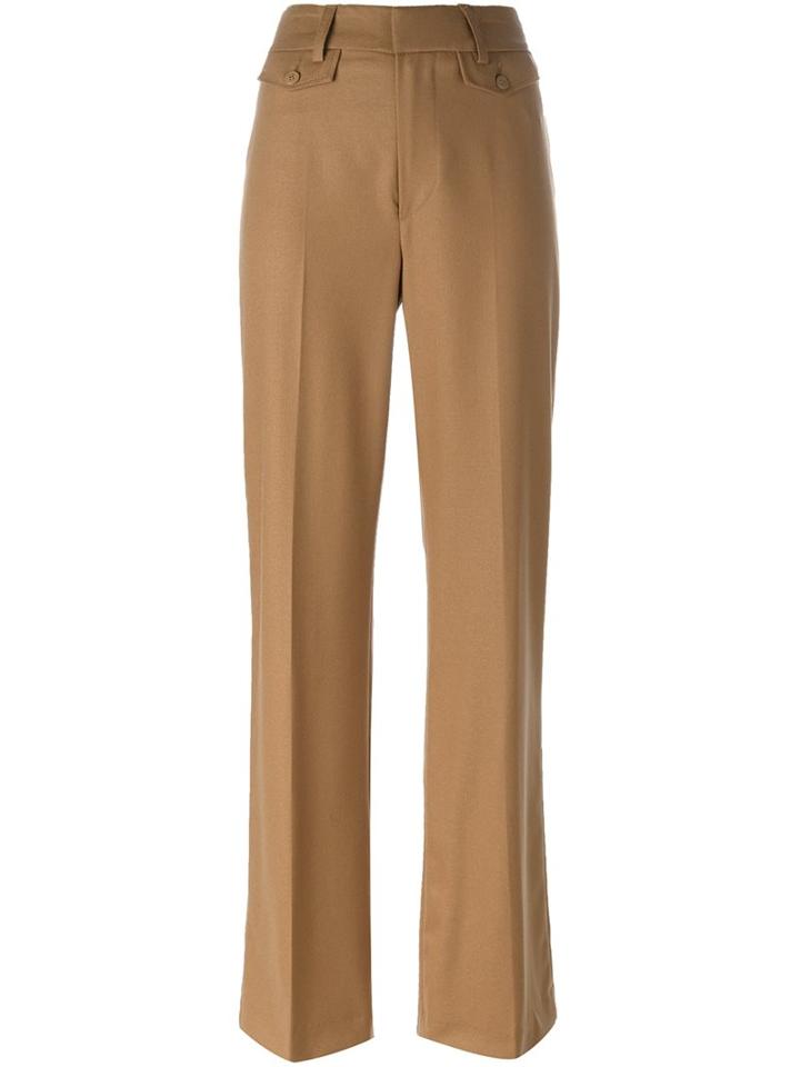 Dondup 'palace' Straight Leg Trousers, Women's, Size: 44, Brown, Spandex/elastane/virgin Wool