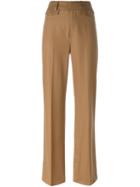 Dondup 'palace' Straight Leg Trousers, Women's, Size: 44, Brown, Spandex/elastane/virgin Wool