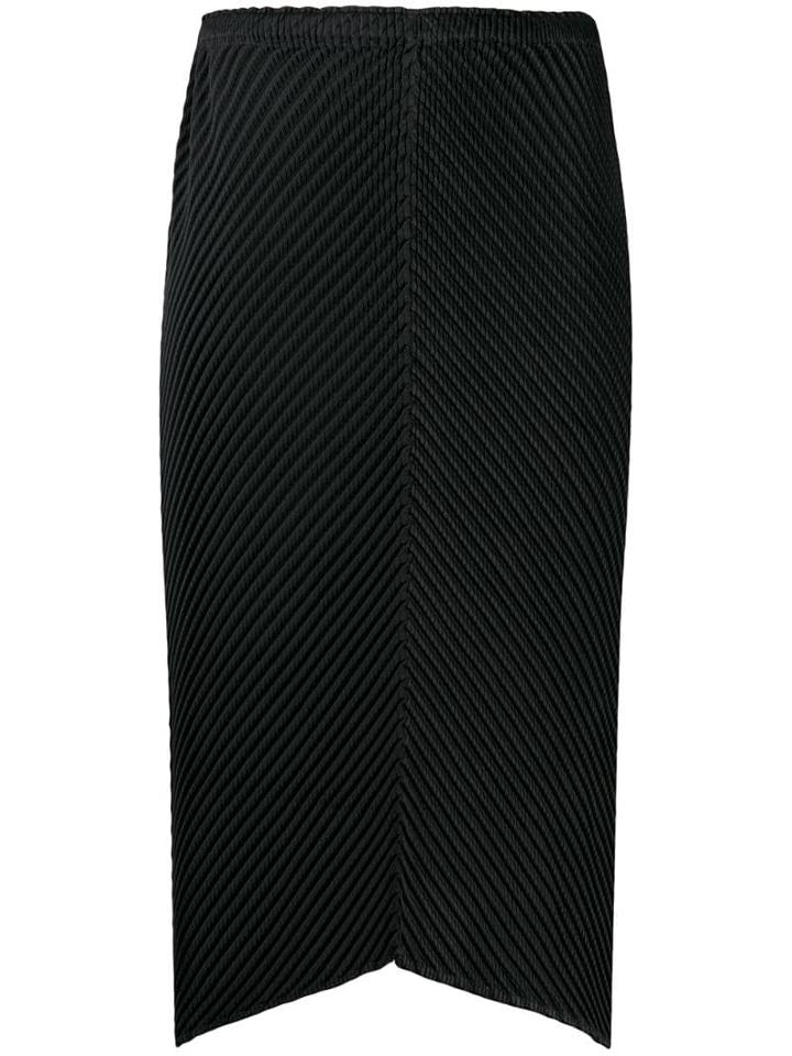 Issey Miyake Textured Pleat Skirt - Black