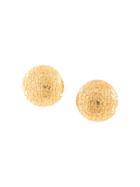 Chanel Pre-owned Logo Embossed Button Earrings - Gold