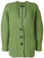 Isabel Marant - Long Knitted Cardigan - Women - Polyester/wool/alpaca - 34, Green, Polyester/wool/alpaca