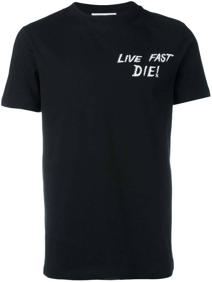 Mcq Alexander Mcqueen Live Fast Die! T-shirt, Men's, Size: Small, Black, Cotton