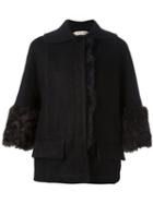 Marni Shearling Boxy Jacket, Women's, Size: 42, Black, Lamb Skin/sheep Skin/shearling