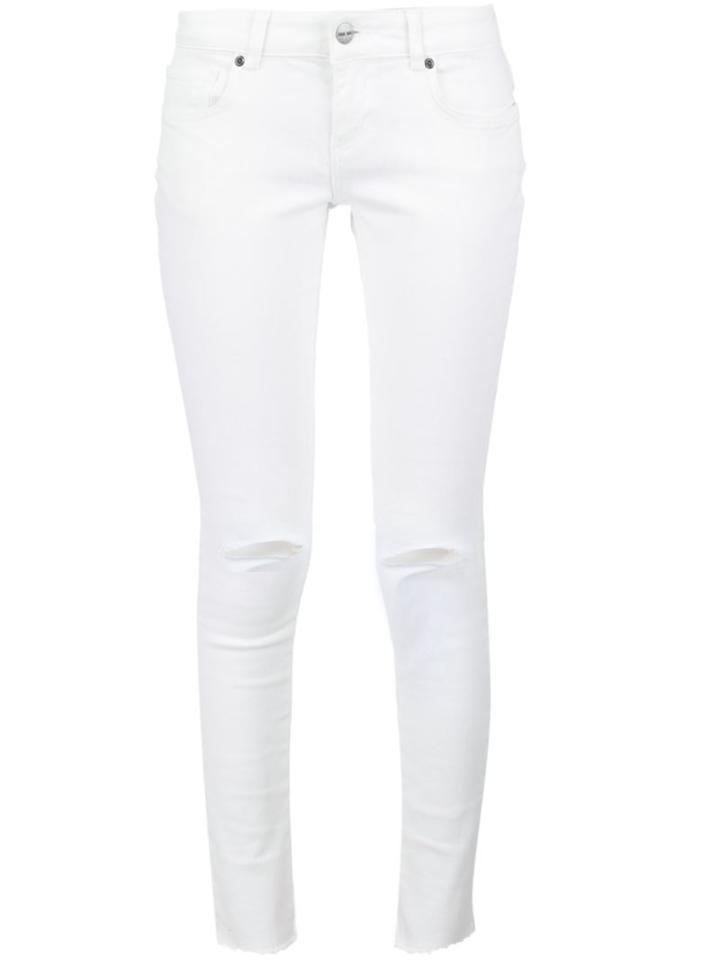 Anine Bing Ripped Skinny Jeans, Women's, Size: 25, White, Cotton/spandex/elastane