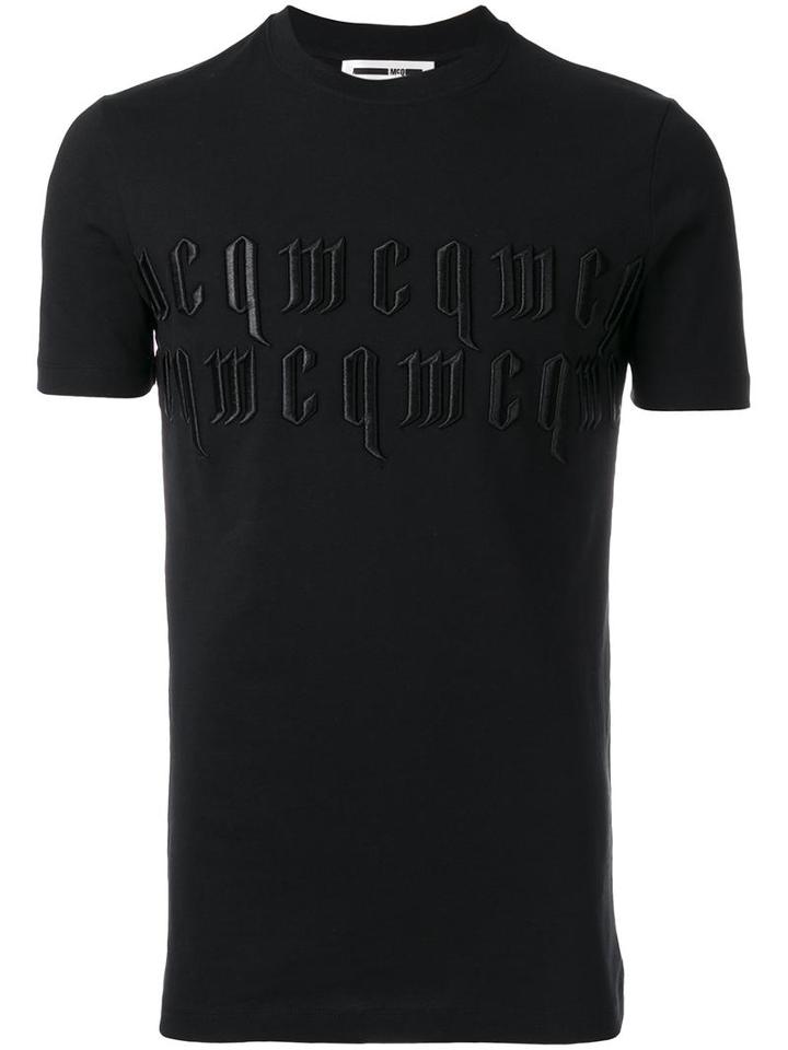 Mcq Alexander Mcqueen Logo Embroidered T-shirt, Men's, Size: Xs, Black, Cotton