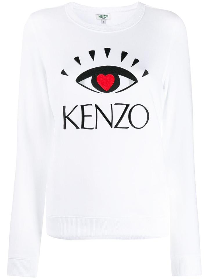Kenzo Eye Embroidered Print Sweater - White