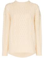 Hyke Fisherman Chunky Wool Knit Jumper - Neutrals