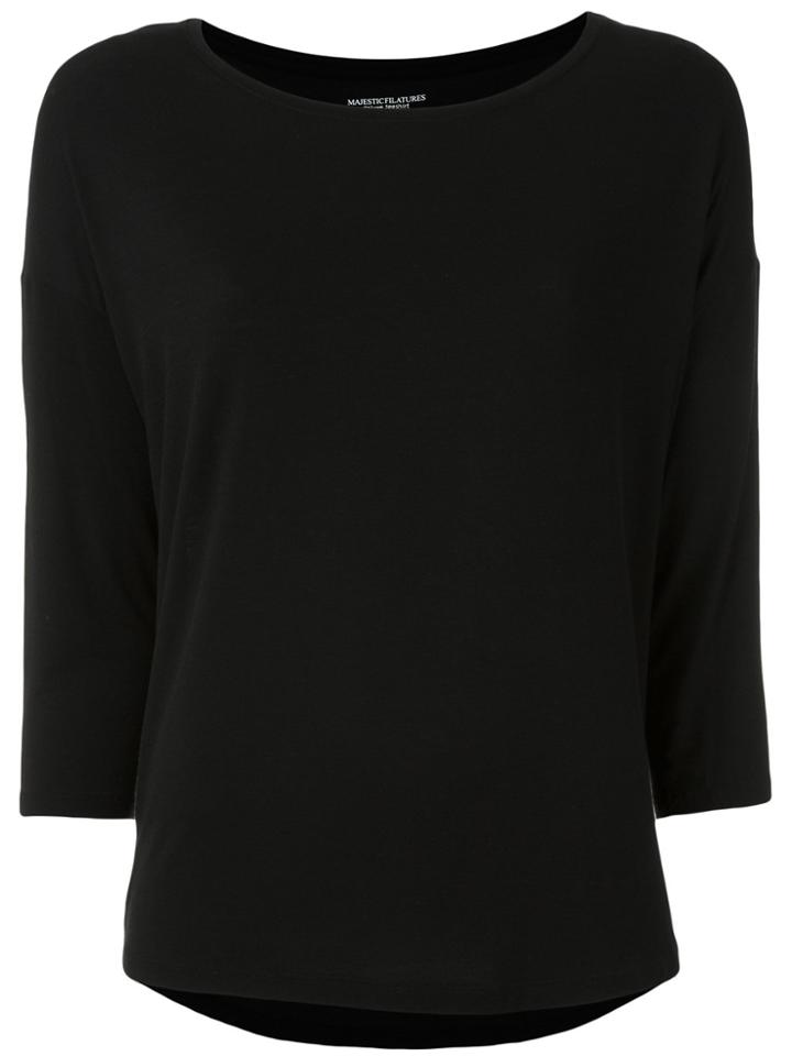 Majestic Filatures Scoop Neck Top - Black