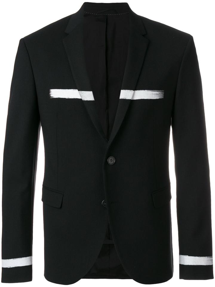 Neil Barrett Brush Stroke Print Blazer - Black