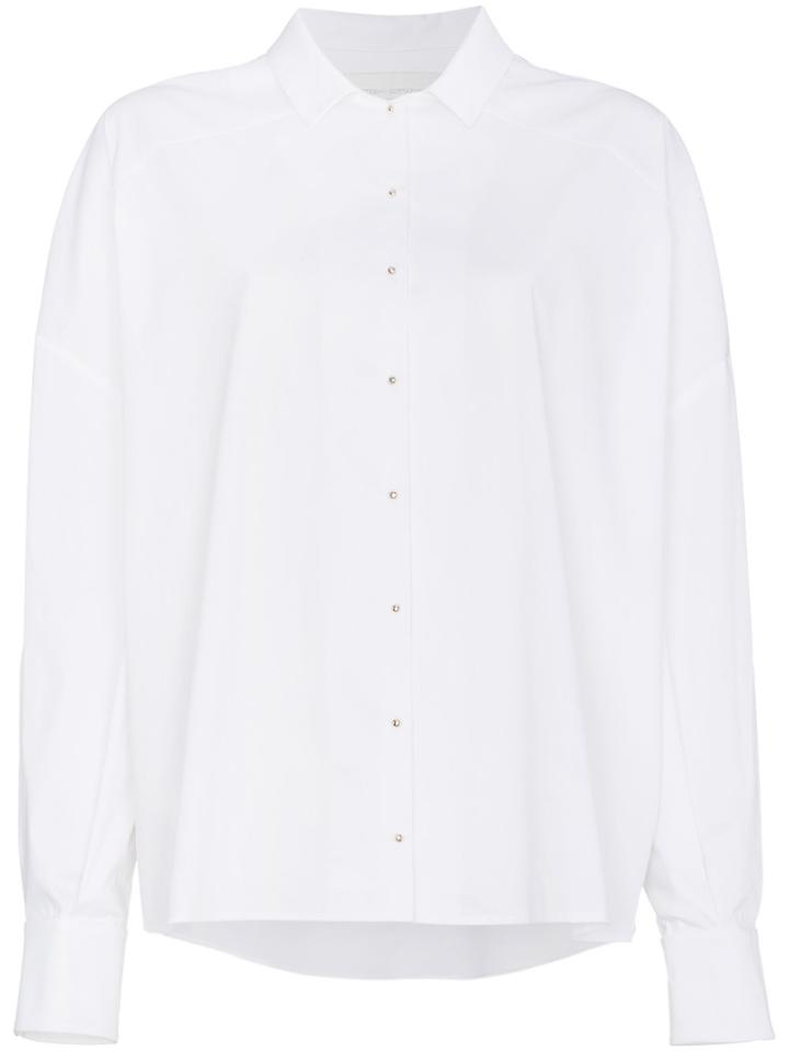 Esteban Cortazar Oversized Cotton Blend Shirt - White