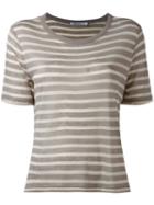 T By Alexander Wang Striped T-shirt, Women's, Size: Xs, Nude/neutrals, Rayon/linen/flax