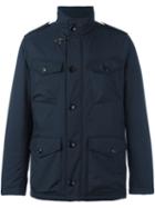 Fay Single Breasted Coat, Men's, Size: Small, Blue, Polyester/polyurethane/cotton