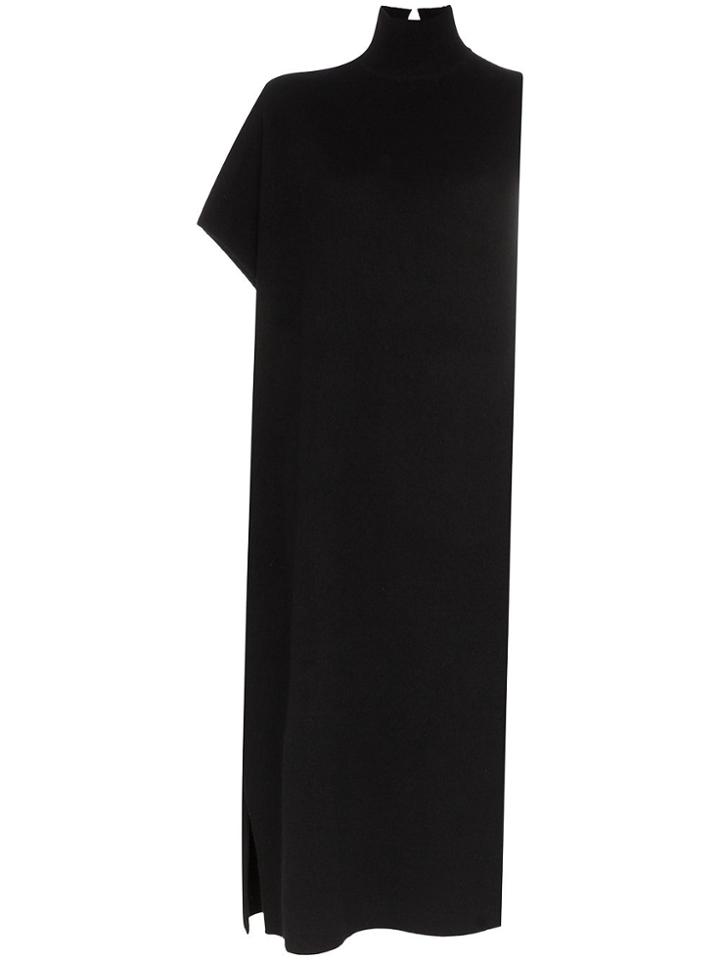 Jil Sander Asymmetric Wool Cape - Black