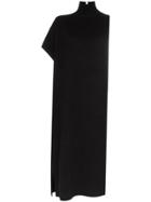 Jil Sander Asymmetric Wool Cape - Black