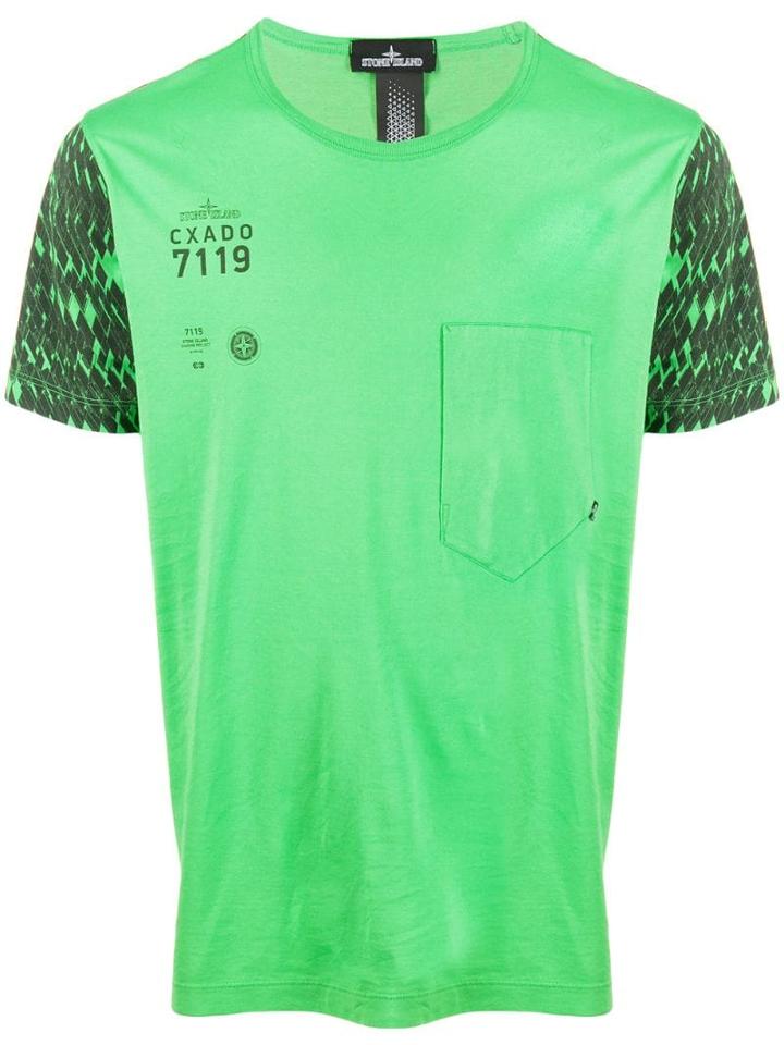 Stone Island Shadow Project Contrast Sleeve T-shirt - Green