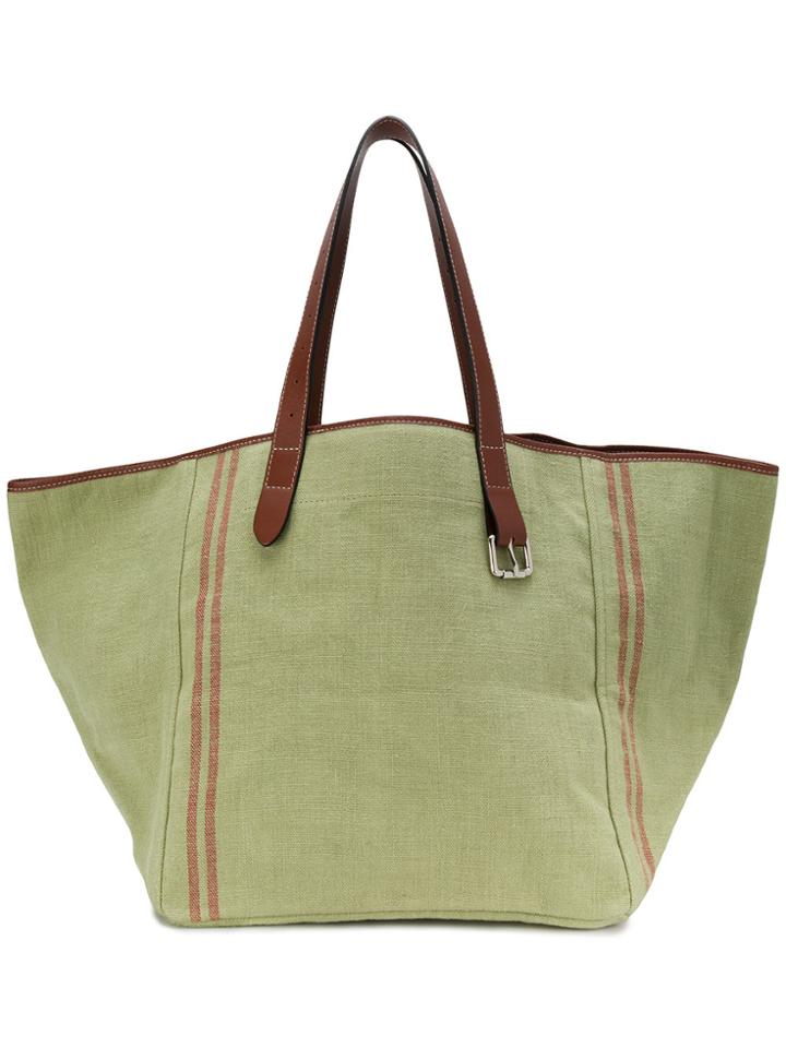 Jw Anderson Belt Leather Trim Tote - Green