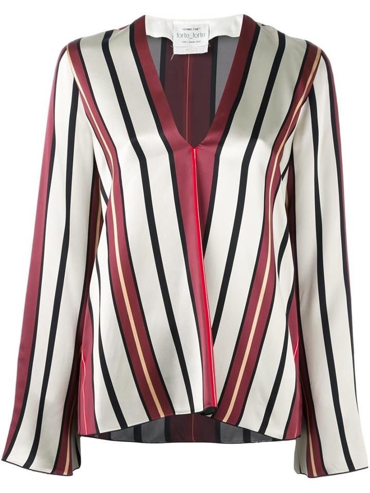 Forte Forte Striped V-neck Blouse