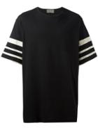 Yohji Yamamoto Striped Sleeves T-shirt, Men's, Size: 3, Black, Cotton