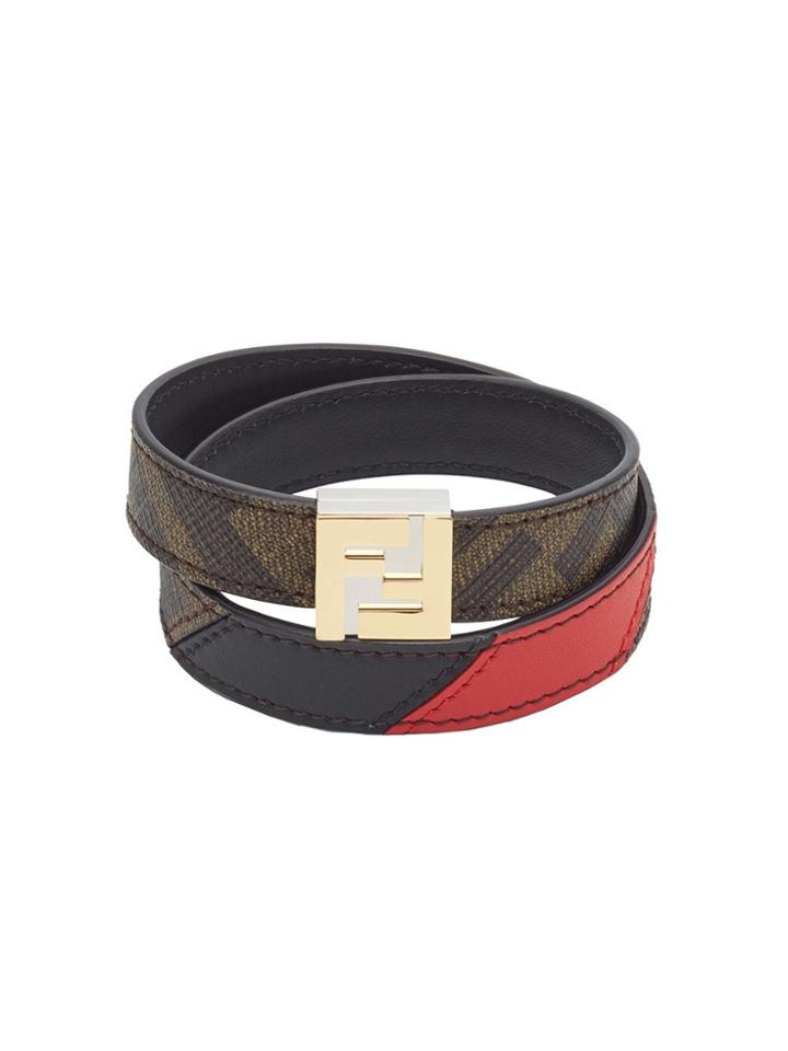 Fendi Ff Wrap-around Bracelet - Brown