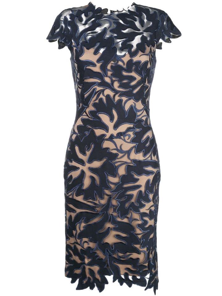 Tadashi Shoji Floral Embroidered Dress - Blue