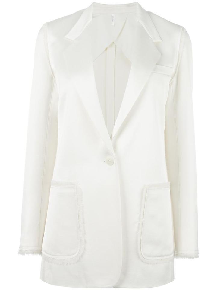 Helmut Lang Patch Pocket Blazer, Women's, Size: 6, Nude/neutrals, Viscose/wool/silk/cotton