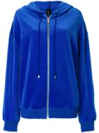 Alexandre Vauthier Logo Embroidered Zip Up Hoodie - Blue