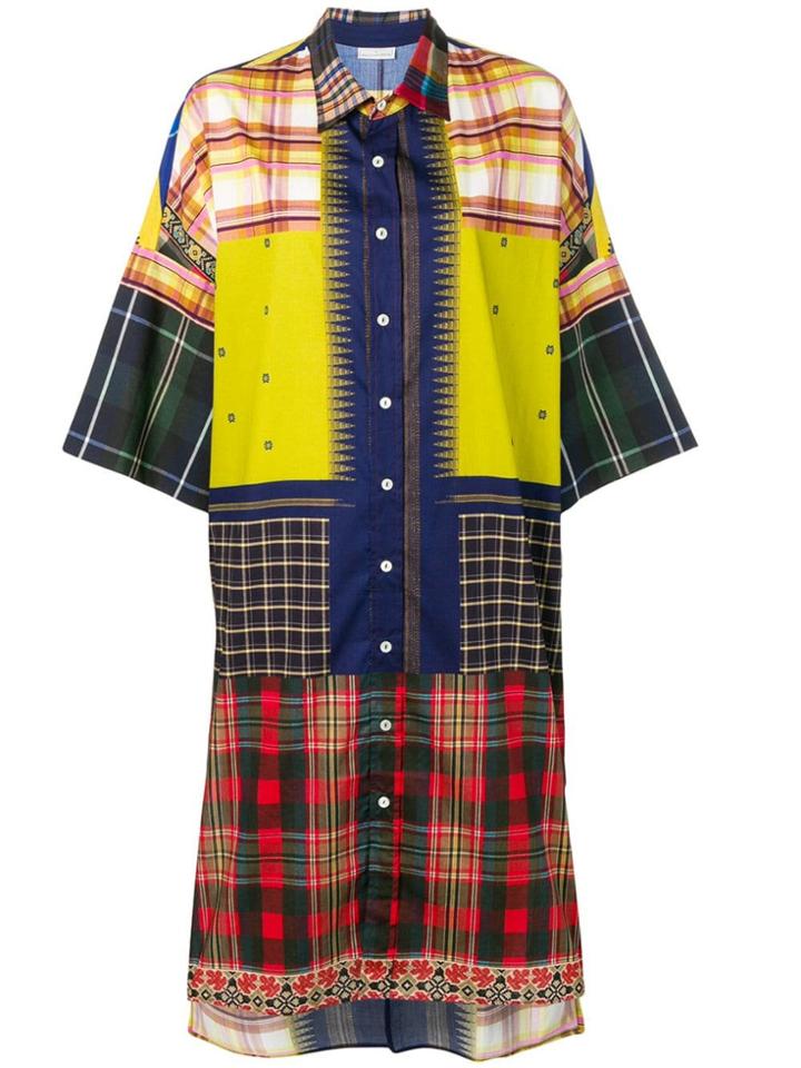Pierre-louis Mascia Razzoli Patchwork Shirt Dress - Green