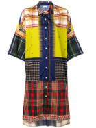 Pierre-louis Mascia Razzoli Patchwork Shirt Dress - Green