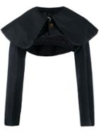 Comme Des Garçons Comme Des Garçons Shoulder-cape Cropped Coat - Black