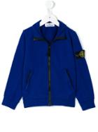 Stone Island Junior - Zipped Sweat Jacket - Kids - Cotton - 8 Yrs, Blue