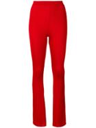 Givenchy - Flared Ribbed Trousers - Women - Viscose - S, Red, Viscose