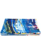 Ermenegildo Zegna Abstract Print Beach Towel - Blue