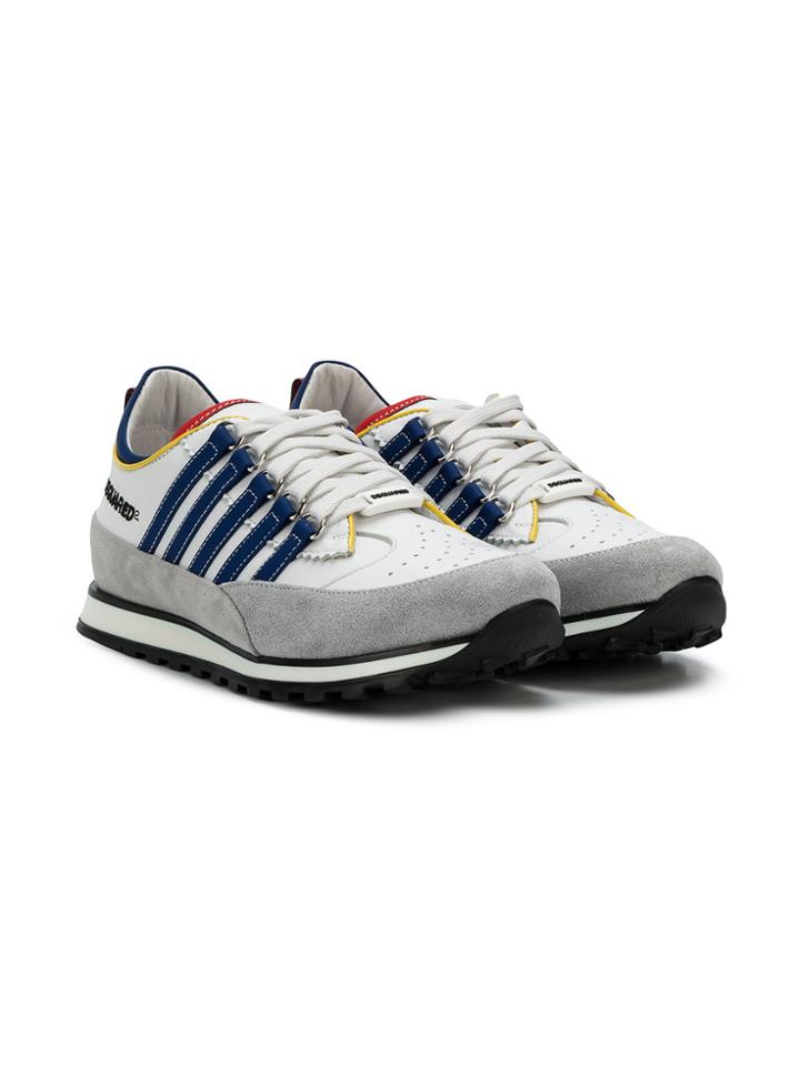 Dsquared2 Kids Teen Logo Embroidered Sneakers - White