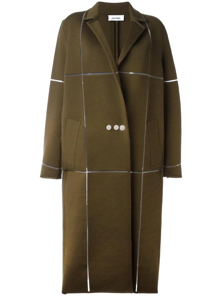Courrèges Oversized Long Coat - Green